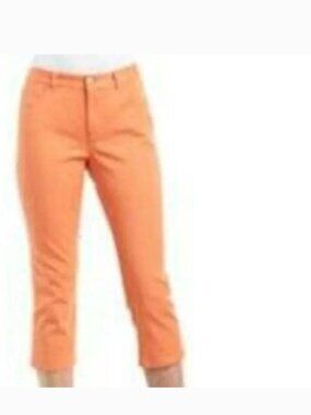 Chaps Denim Capris Womens 2P Orange Crop Pants Stretch Midrise 5 Pocket Petite